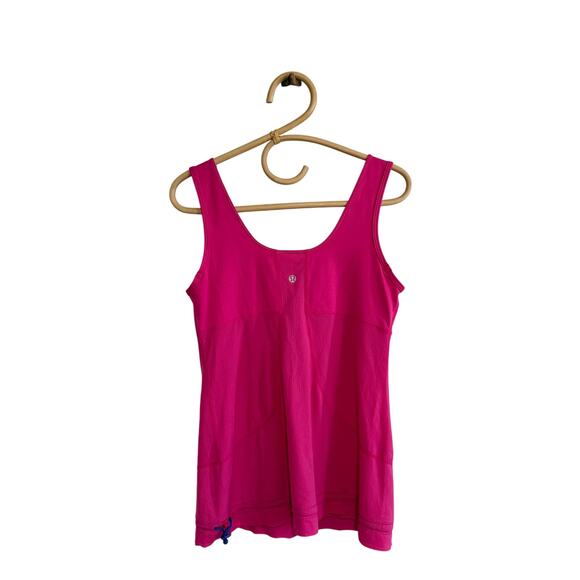 Lululemon Scoop Neck Tank with Drawstring Waistline - Pink - 8 - Picture 2 of 5